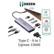 Type C to HDMI + VGA + USB 3.0 + LAN 1Gbps Adapter + Card Reader + PD 100w Ugreen 15600 CM498