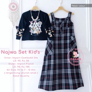 TERBARU INEER DAN DRES SETELAN BAJU ANAK USIA 9 sampai 12 Tahun Najwa Setelan Dress Flanel Import By