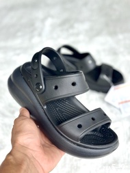 Croc Crush Platform Sandal รองเท้าแตะแบบสวม มีสายรัด ทำจากยาง มี 4 สี Sz.36-40 เสริมส้น ใส่สบาย AMB2