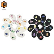 prettyia 9Pcs Golf Iron Covers W Your Leather Version Golfer Iron Headcovers for Golf