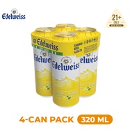 Edelweiss Lemon Honey Wheat Beer Can 3.5% Alcohol 4-Can Pack (4 x 320ml)