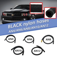 Universal Black AN4 AN6 AN8 AN10 AN12 Braided Nylon Fuel Hose Oil Gasoline Brake Line Hose For Racin