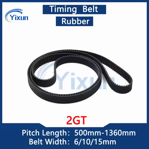 Rubber Timing Belt 2GT Length 500-1360mm Width 6/10/15mm G2M 2M Synchronous Belt For 3D Printer Pitc