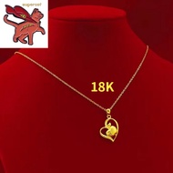 916 Gold Pawnable Couple Necklace Non Tarnish Heart Shaped