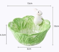 陶瓷白菜兔子沙拉碗/水果碗/甜品碗/湯碗