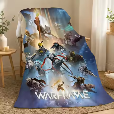 Warframe Game Throw 240g flannel blanket, suitable for sofas, beds, offices, exquisite gift blankets