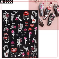 สติกเกอร์ติดเล็บ พร้อมส่งทุกวัน 5D Halloween Nail Stickers เรืองแสง สติกเกอร์สไตล์เกาหลี  กันน้ำปลอด