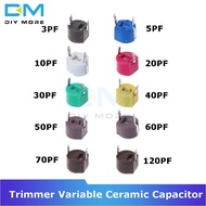 10PCS 6mm Trimmer Variable Ceramic Capacitor 3PF 5PF 10PF 20PF 30PF 40PF 50PF 60PF 70PF 120PF Adjust