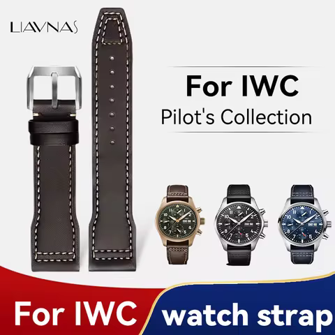 Genuine Leather Watch Strap for IWC Pilot Portuguese Portofino Cowhide Watch Band Belt 20mm 22mm Bra