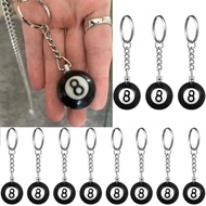 1/3pcs Fashion Creative Billiard Pool Keychain Table Ball Key Ring Lucky Black Key Chain Resin Ball Jewelry