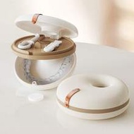 1pc Donut Shaped Dental Retainer Case With Hook Set, Invisible Retainer Teeth Alignment Retainer Sto