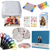 Sprocket Portable 2x3 Instant Photo Printer (Luna Pearl) Bundle: Stickers, Markers, 20 Pack Zink Pap