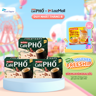 Combo 3 Hộp MacCoffee Cafe PHỐ Cà phê hương chồn (hộp 10 gói x 16g)
