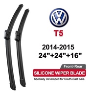 (Front+Rear 3pcs)silicone car wiper for VW Volkswagen T5 2014-2015(CARAVELLE/TRANSPORTER)Windshield 