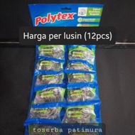 (1 lusin / 12 pcs) Polytex Sabut Stainless Regular Cleaning Ball Cuci Piring Scourer Kawat Anti Kara