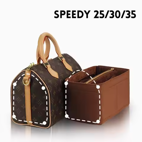 Felt Insert Bag Organizer for LV Speedy 25 30 35 Flap Handbag Inner Bag Makeup Travel Purse Storage 