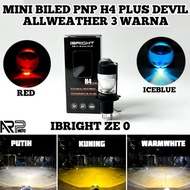 MINI BILED PNP H4 3 COLORS ALLWEATHER IBRIGHT ZE 0 Plus DEVIL PNP CARS AND MOTORBIKES