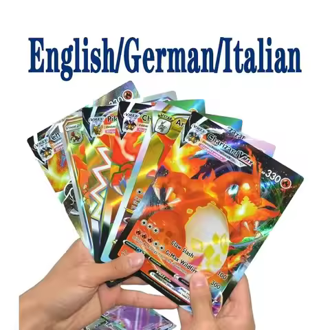Pokemon Cards 21x15cm Oversized English Vmax GX Vstar Jumbo Letters Super Rare Rainbow Card Pikachu 