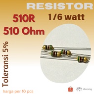 R Resistor 510R R510Ohm 1/6w ohm 510ohm 1/6 watt 5%