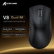 ATTACK SHARK V8 Wireless Gaming Mouse 59g Ultra-Lightweight PAW3950MAX Sensor SHARK 8K Dongle Tri-Mo