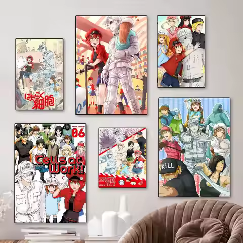 Japanese Anime Cute C-Cells At Work Gift Frameless Poster Personalized Gift For Lovers Customizable 