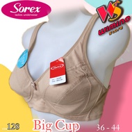 W128 Sorex Bra Big Cup Foam No Wire Cup C Three Hooks Size 36 - 44