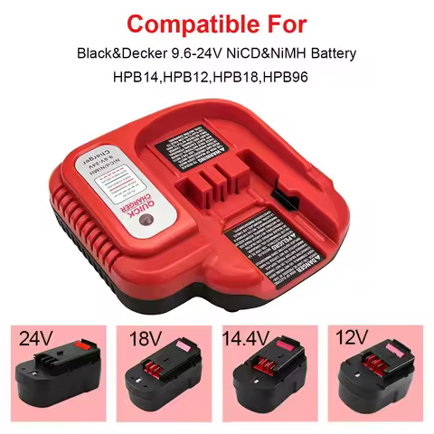 Replacement Battery Charger For Black & Decker Ni-CD Ni-MH Battery Multi-Volt 9.6V/12V/14.4V/18V Fas