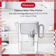 Cleansui Water Filter Pitcher 3.6L with Cartridge Removes PFOS PFOA 2.2L Filtered CP508