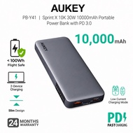 Aukey PB-Y41 Sprint X 10K 30W 10000mAh Portable Power Bank with PD 3.0 - Gray