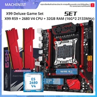 MACHINIST X99 Gamingเมนบอร์ดRS9 OptionaชุดLGA2011-3 Intel Xeon E5 2680 V4 CPUและDDR4 32GB(2*16GB) M.