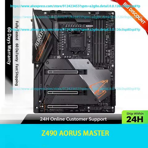 For Gigabyte Z490 AORUS MASTER LGA1200 ATX Z490 DDR4 Max 128GB Triple PCIe3.0 M.2 HDMI DP WIFI Fit I