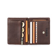 Hiram กระเป๋าสตางค์หนังแท้ขนาดเล็กสำหรับผู้ชายกระเป๋าสตางค์มายากลขนาดเล็กสำหรับคลิปหนีบเงินซองใส่บัต