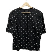 Akris Blouse Shirt Women black Embroidery White Short sleeves linen Direct from Japan Secondhand