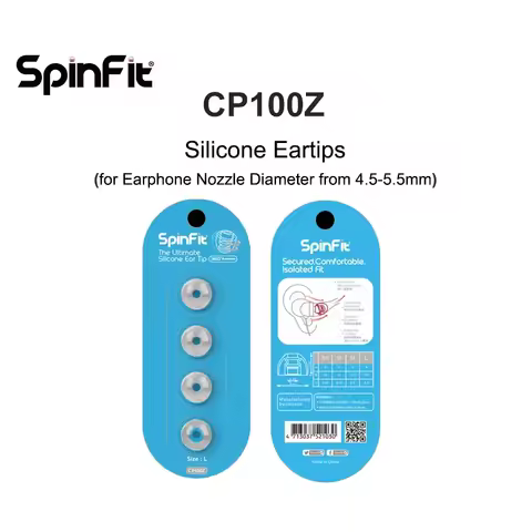 SpinFit CP100Z Silicone Ear tips Patented 360 degree Free Rotation for In-Ear Earphone (1card)