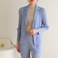 ❈ 8667 [Can Match the Pants 8627] Autumn And Spring Pleated Floral Printing And Dyeing Temperament C