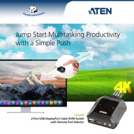 ATEN CS22DP 2-Port USB DisplayPort Cable KVM Switch with Remote Port Selector