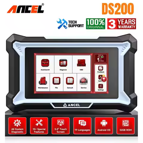 ANCEL DS200 OBD2 Scanner Code Reader with 15+Special Functions D.PF Regen A/F TPMS Airbag ABS Oil SA
