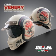 GILLE OP-12 VENERY Bygone Single Visor Convertible Full Face Motorcycle Helmet