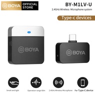 BOYA BY-M1LV 2.4GHz Wireless Microphone  System 1 Transmitter &amp; 1 Receiver Compatible with iPhone, Android Type-C Smartphones, and Tablets (328' ft Audio Range) for Vlogging Streaming YouTube