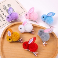 Cartoon Plush Rabbit Hair Clip diy Accessories Cute Fur Ball Rabbit Hair Accessories Iceland Fur Rab