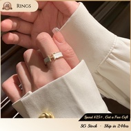 H Letter Zircon Open Ring x INS Chic Adjustable Index Style