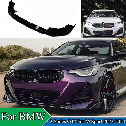 Front Bumper Lip For BMW 2 Series G42 220d 218i 220i 230i M240i Coupe For M Sport 2022-2024 Splitter