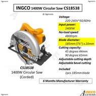 INGCO 1400W Circular Saw CS18538