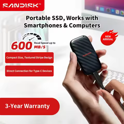 SanDisk ELE PRO Portable SSD Hard Drive 1TB USB 3.2 Type-C Solid State Drive for Phone Tablet Laptop