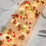 其他品牌 - 聖誕LED花環燈松果銅線燈 - 2米 聖誕樹佈置 花環燈 LED燈聖誕節彩燈閃燈串燈手工松果小夜燈LED燈串房間布置掛燈裝飾品 LED銅線裝飾燈串 暖白燈 白光 燈串 滿天星 銅線燈 U