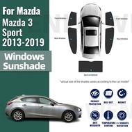 For Mazda 3 Sport Hatchback 2013-2019 Car Window Sunshade Magnetic Curtain Sun Shade Visor Net Mesh Protect Kids