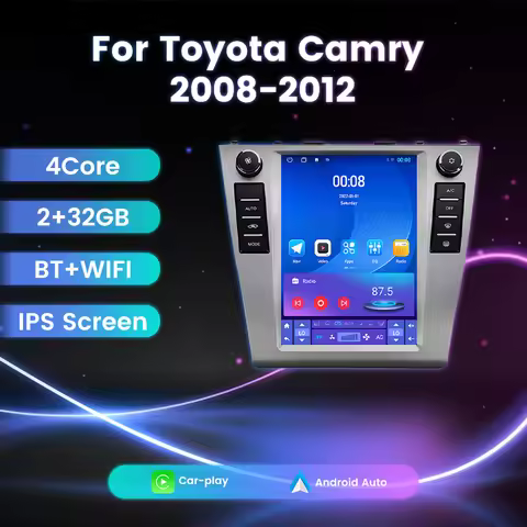 For Tesla Style Car Radio Multimedia Player Wireless CarPlay Android Auto Stereo Head Unit For Toyot