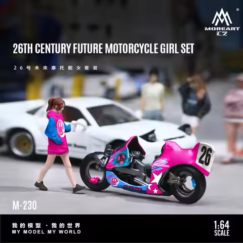 MoreArt 1:64 No. 26 Future Motorcycle Beauty Set ,Resin Model For Gift&Display&Collection