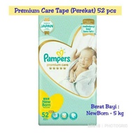 PAMPERS Premium soft Tape Newborn New Born NB52 Pampers Popok Perekat