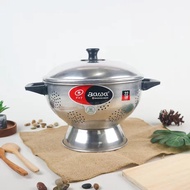 Aluminum Rice Container Rice Bowl + Lid 22Cm/ 24Cm Maspion Java